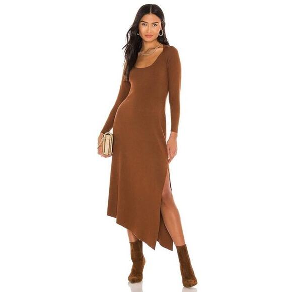 A.L.C. Harvey Rib-Knit Maxi Asymmetrical Hem Dress - Picture 4 of 14